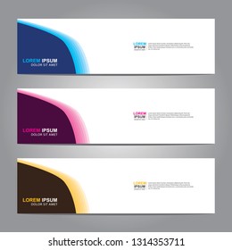 Vector abstract web banner design template. Collection of web banner template. Abstract geometric web design banner template isolated on grey background. Header - landing page Web Design Elements