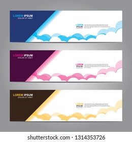 Vector abstract web banner design template. Collection of web banner template. Abstract geometric web design banner template isolated on grey background. Header - landing page Web Design Elements