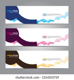 Vector abstract web banner design template. Collection of web banner template. Abstract geometric web design banner template isolated on grey background. Header - landing page Web Design Elements