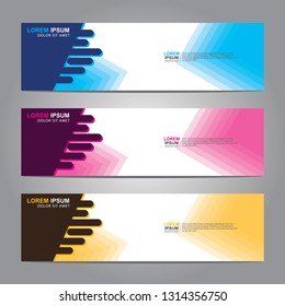 Vector abstract web banner design template. Collection of web banner template. Abstract geometric web design banner template isolated on grey background. Header - landing page Web Design Elements