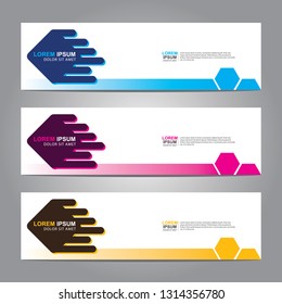 Vector abstract web banner design template. Collection of web banner template. Abstract geometric web design banner template isolated on grey background. Header - landing page Web Design Elements