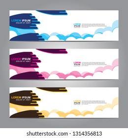 Vector abstract web banner design template. Collection of web banner template. Abstract geometric web design banner template isolated on grey background. Header - landing page Web Design Elements