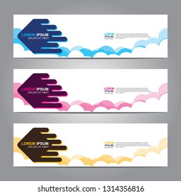 Vector abstract web banner design template. Collection of web banner template. Abstract geometric web design banner template isolated on grey background. Header - landing page Web Design Elements