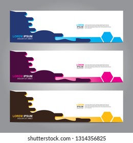 Vector abstract web banner design template. Collection of web banner template. Abstract geometric web design banner template isolated on grey background. Header - landing page Web Design Elements