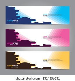 Vector abstract web banner design template. Collection of web banner template. Abstract geometric web design banner template isolated on grey background. Header - landing page Web Design Elements