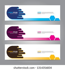 Vector abstract web banner design template. Collection of web banner template. Abstract geometric web design banner template isolated on grey background. Header - landing page Web Design Elements