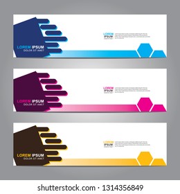 Vector abstract web banner design template. Collection of web banner template. Abstract geometric web design banner template isolated on grey background. Header - landing page Web Design Elements