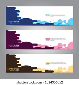 Vector abstract web banner design template. Collection of web banner template. Abstract geometric web design banner template isolated on grey background. Header - landing page Web Design Elements