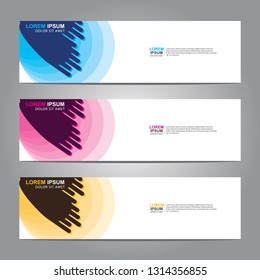 Vector abstract web banner design template. Collection of web banner template. Abstract geometric web design banner template isolated on grey background. Header - landing page Web Design Elements