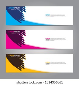 Vector abstract web banner design template. Collection of web banner template. Abstract geometric web design banner template isolated on grey background. Header - landing page Web Design Elements