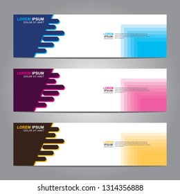 Vector abstract web banner design template. Collection of web banner template. Abstract geometric web design banner template isolated on grey background. Header - landing page Web Design Elements