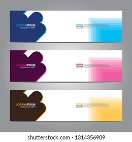 Vector abstract web banner design template. Collection of web banner template. Abstract geometric web design banner template isolated on grey background. Header - landing page Web Design Elements