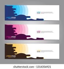 Vector abstract web banner design template. Collection of web banner template. Abstract geometric web design banner template isolated on grey background. Header - landing page Web Design Elements