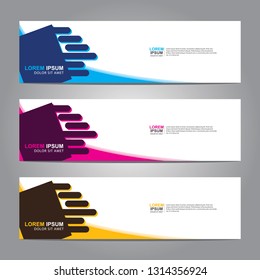 Vector abstract web banner design template. Collection of web banner template. Abstract geometric web design banner template isolated on grey background. Header - landing page Web Design Elements