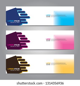 Vector abstract web banner design template. Collection of web banner template. Abstract geometric web design banner template isolated on grey background. Header - landing page Web Design Elements