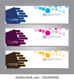 Vector abstract web banner design template. Collection of web banner template. Abstract geometric web design banner template isolated on grey background. Header - landing page Web Design Elements
