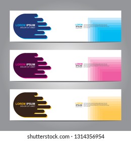 Vector abstract web banner design template. Collection of web banner template. Abstract geometric web design banner template isolated on grey background. Header - landing page Web Design Elements