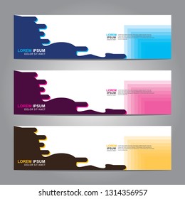 Vector abstract web banner design template. Collection of web banner template. Abstract geometric web design banner template isolated on grey background. Header - landing page Web Design Elements