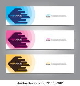 Vector abstract web banner design template. Collection of web banner template. Abstract geometric web design banner template isolated on grey background. Header - landing page Web Design Elements