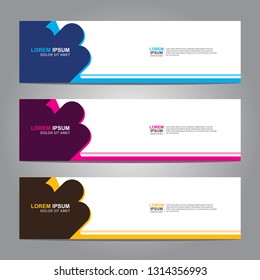 Vector abstract web banner design template. Collection of web banner template. Abstract geometric web design banner template isolated on grey background. Header - landing page Web Design Elements