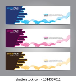 Vector abstract web banner design template. Collection of web banner template. Abstract geometric web design banner template isolated on grey background. Header - landing page Web Design Elements