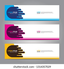 Vector abstract web banner design template. Collection of web banner template. Abstract geometric web design banner template isolated on grey background. Header - landing page Web Design Elements