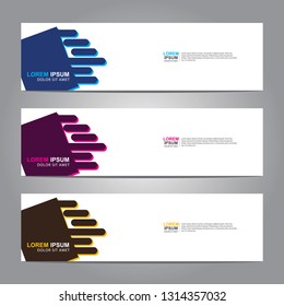 Vector abstract web banner design template. Collection of web banner template. Abstract geometric web design banner template isolated on grey background. Header - landing page Web Design Elements