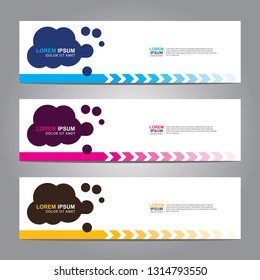 Vector abstract web banner design template. Collection of web banner template. Abstract geometric web design banner template isolated on grey background. Header - landing page Web Design Elements