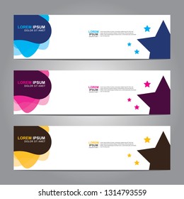 Vector abstract web banner design template. Collection of web banner template. Abstract geometric web design banner template isolated on grey background. Header - landing page Web Design Elements