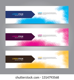 Vector abstract web banner design template. Collection of web banner template. Abstract geometric web design banner template isolated on grey background. Header - landing page Web Design Elements