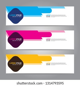 Vector abstract web banner design template. Collection of web banner template. Abstract geometric web design banner template isolated on grey background. Header - landing page Web Design Elements