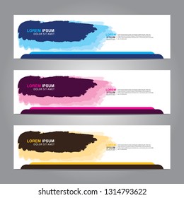 Vector abstract web banner design template. Collection of web banner template. Abstract geometric web design banner template isolated on grey background. Header - landing page Web Design Elements
