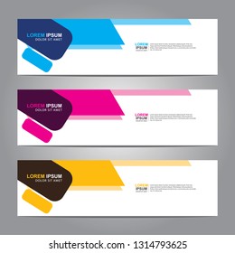 Vector abstract web banner design template. Collection of web banner template. Abstract geometric web design banner template isolated on grey background. Header - landing page Web Design Elements