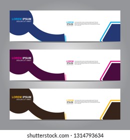 Vector abstract web banner design template. Collection of web banner template. Abstract geometric web design banner template isolated on grey background. Header - landing page Web Design Elements