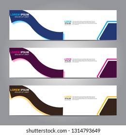 Vector abstract web banner design template. Collection of web banner template. Abstract geometric web design banner template isolated on grey background. Header - landing page Web Design Elements
