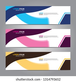 Vector abstract web banner design template. Collection of web banner template. Abstract geometric web design banner template isolated on grey background. Header - landing page Web Design Elements