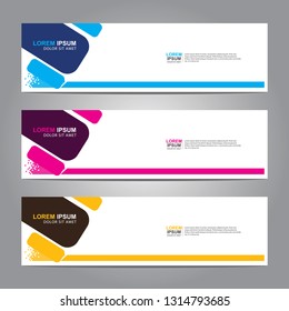 Vector abstract web banner design template. Collection of web banner template. Abstract geometric web design banner template isolated on grey background. Header - landing page Web Design Elements