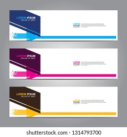 Vector abstract web banner design template. Collection of web banner template. Abstract geometric web design banner template isolated on grey background. Header - landing page Web Design Elements