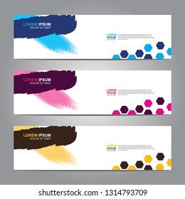 Vector abstract web banner design template. Collection of web banner template. Abstract geometric web design banner template isolated on grey background. Header - landing page Web Design Elements