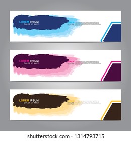 Vector abstract web banner design template. Collection of web banner template. Abstract geometric web design banner template isolated on grey background. Header - landing page Web Design Elements