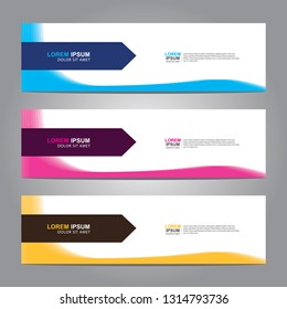Vector abstract web banner design template. Collection of web banner template. Abstract geometric web design banner template isolated on grey background. Header - landing page Web Design Elements