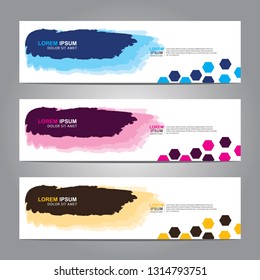 Vector abstract web banner design template. Collection of web banner template. Abstract geometric web design banner template isolated on grey background. Header - landing page Web Design Elements
