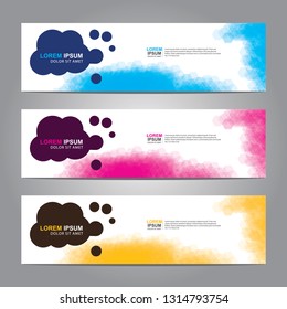 Vector abstract web banner design template. Collection of web banner template. Abstract geometric web design banner template isolated on grey background. Header - landing page Web Design Elements