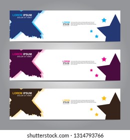 Vector abstract web banner design template. Collection of web banner template. Abstract geometric web design banner template isolated on grey background. Header - landing page Web Design Elements