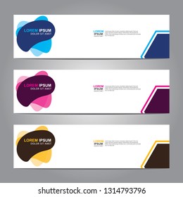 Vector abstract web banner design template. Collection of web banner template. Abstract geometric web design banner template isolated on grey background. Header - landing page Web Design Elements