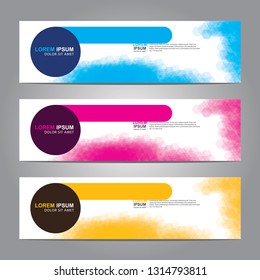 Vector abstract web banner design template. Collection of web banner template. Abstract geometric web design banner template isolated on grey background. Header - landing page Web Design Elements