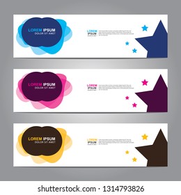Vector abstract web banner design template. Collection of web banner template. Abstract geometric web design banner template isolated on grey background. Header - landing page Web Design Elements