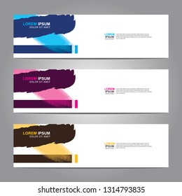 Vector abstract web banner design template. Collection of web banner template. Abstract geometric web design banner template isolated on grey background. Header - landing page Web Design Elements
