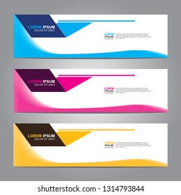 Vector abstract web banner design template. Collection of web banner template. Abstract geometric web design banner template isolated on grey background. Header - landing page Web Design Elements