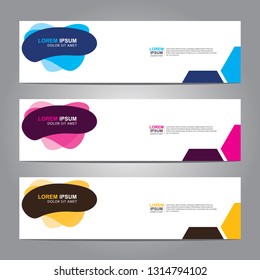 Vector abstract web banner design template. Collection of web banner template. Abstract geometric web design banner template isolated on grey background. Header - landing page Web Design Elements